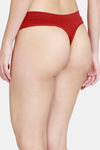 Zivame Medium Rise Zero Coverage Thong - Sundried Tomato — thumbnail 2